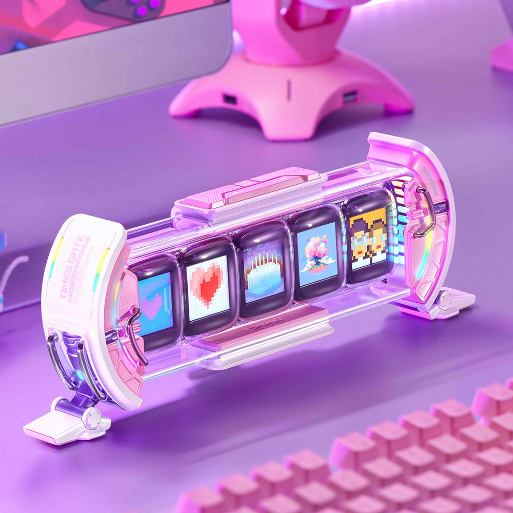 Divoom Times Gate | Pixel Art Informative Display - Pink | Alifstores